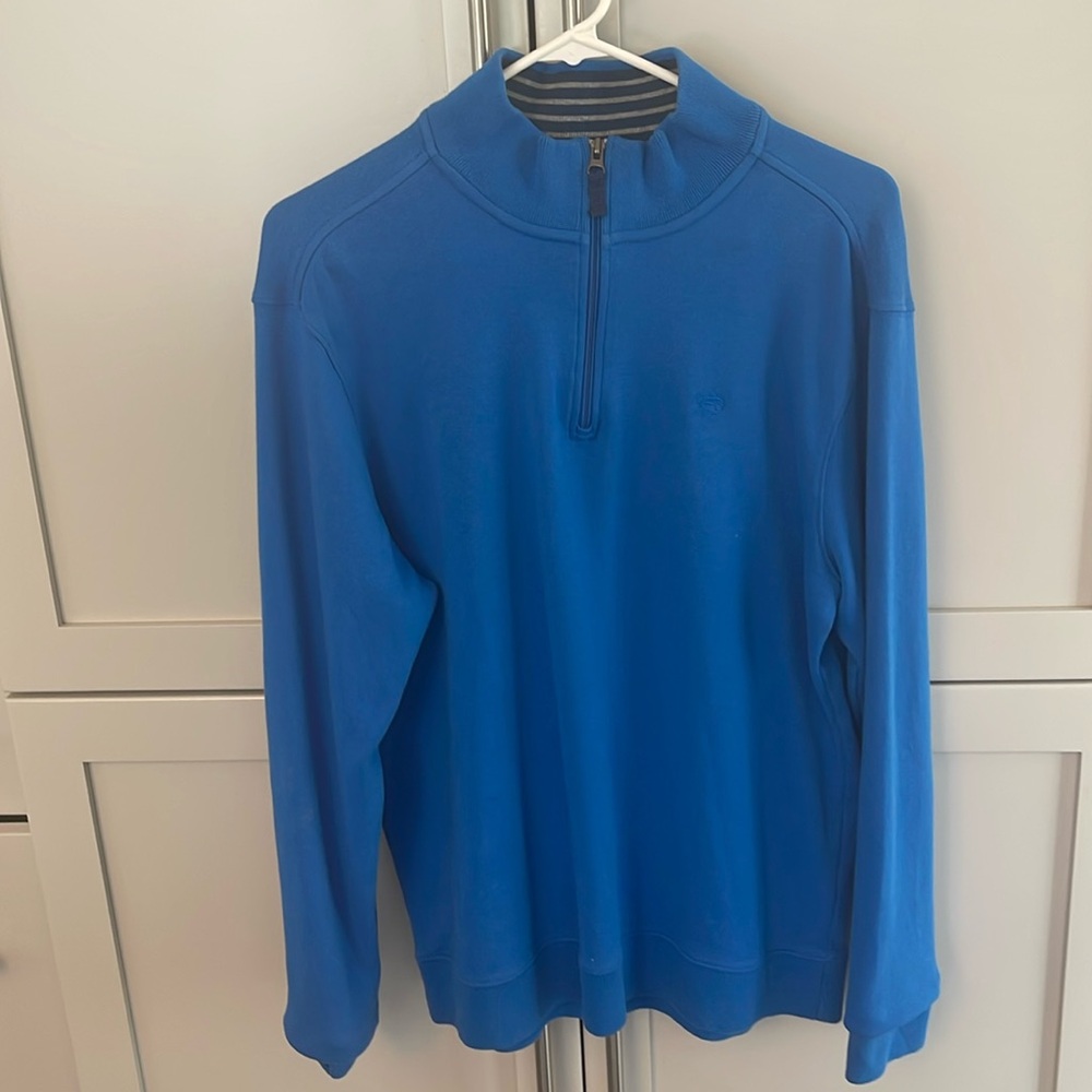 Southern Tide Mens Long Sleeve Quarter Zip Pullover Skipjack Blue Size Medium